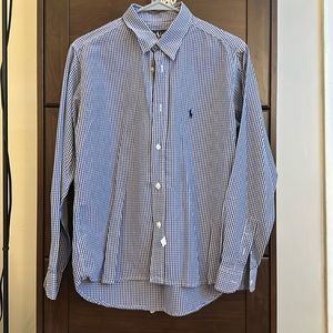 Ralph Lauren checkered navy blue shirt